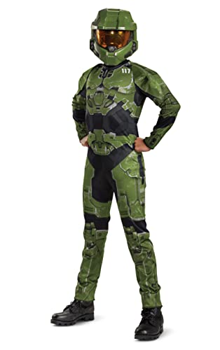DISGUISE Halo Infinite Master Chief Costume, Kids Size Video Game Inspired Character Jumpsuit, Classic Child Size Medium (7-8) von Disguise