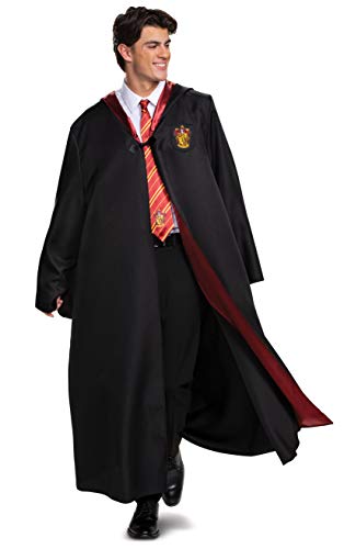 Harry Potter Robe, Deluxe Wizarding World Hogwarts-Haus-Themen-Bademäntel für Erwachsene, Filmqualität Dress Up Kostüm Zubehör, schwarz/rot von Disguise