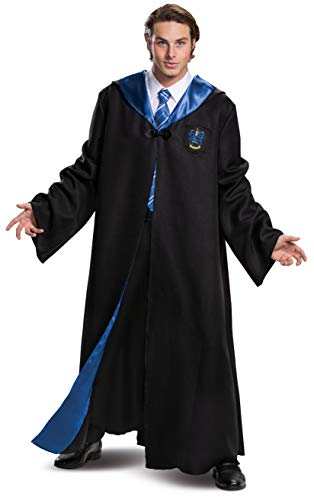 Harry Potter Robe, Deluxe Wizarding World Hogwarts House Themed Bademäntel für Erwachsene, Filmqualität Dress Up Kostüm Zubehör, schwarz/blau, XX-Large (50-52) US von Disguise