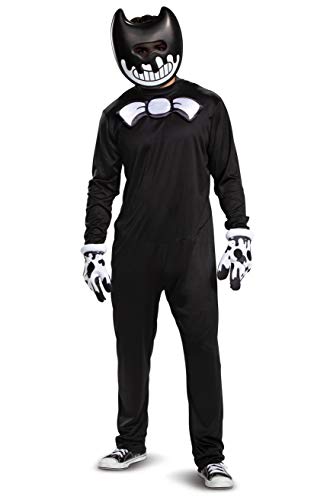 Ink Bendy Costume for Kids, Bendy and The Ink Machine Video Game Themed Character Jumpsuit, Classic Child Size Medium (7-8) Black von Disguise