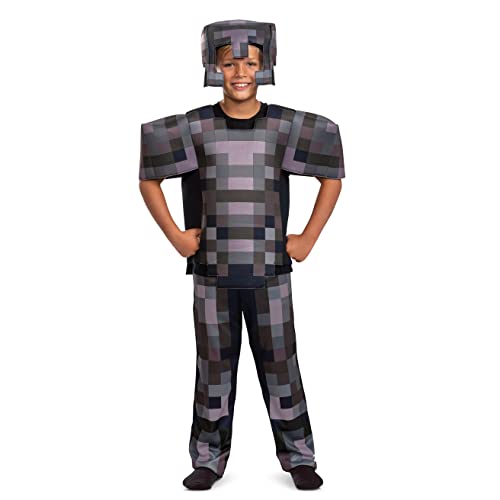 Minecraft Costume, Official Nether Armor Outfit for Kids Minecraft Costume, Deluxe Child Size Large (12-12) von Disguise