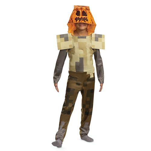 Minecraft Husk Jack O'Lantern Kostüm, offizielles Minecraft-Kapuzenanzug-Kostüm, Kindergröße (4-6) von Disguise