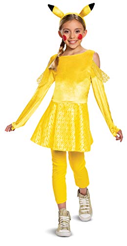 Pokemon Pikachu Costume for Girls, Deluxe Character Outfit, Kids Size Medium (7-8) Yellow von Disguise
