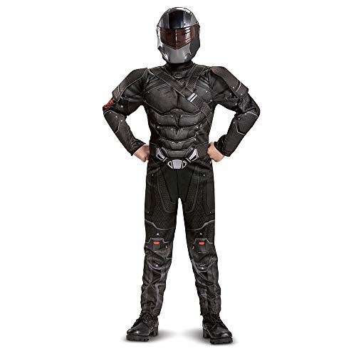 Snake Eyes Costume for Kids, Deluxe Official GI Joe Costume with Muscles and Mask, Child Size Large (10-12) Black von Disguise