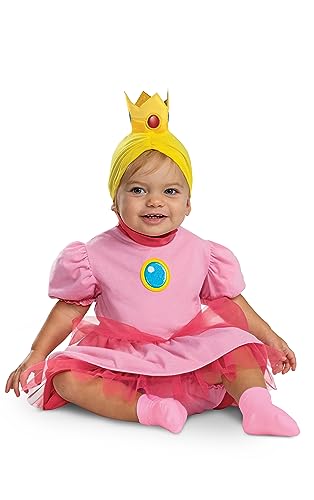 Super Mario Bros Infant Posh Princess Peach Kostüm für Mädchen, Prinzessin Pfirsich, Säuglingsgröße (12-18 Monate) von Disguise