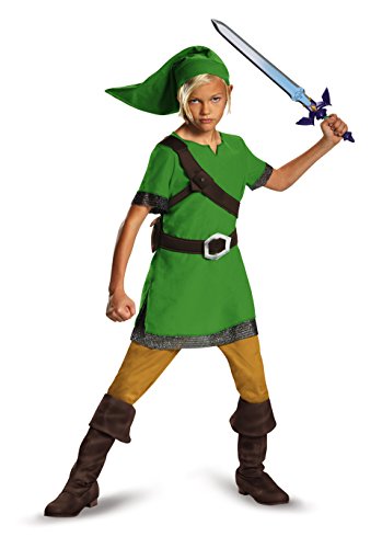 The Legend of Zelda DISK85718L Legend of Zelda Classic Kids Nintendo Link Kostüm, Einfarbig, S von Disguise