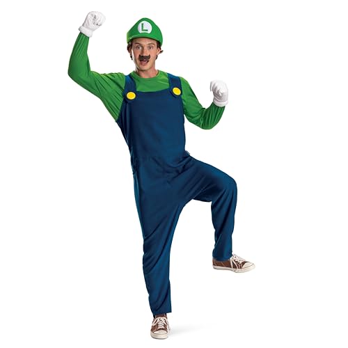 Unisex Luigi Kostüm, offizielles Super Mario Erwachsenenkostüm und Zubehör, Größe XS/S Unisex Luigi Kostüm, offizielles Super Mario Erwachsenenkostüm und Zubehör, Größe XS/S von Disguise