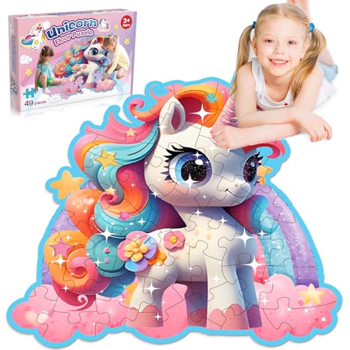 Dislocati Einhorn Geschenke für Mädchen, Puzzle ab 3-9 Mädchen Geschenk Mädchen 3-9 Jahre Bodenpuzzle Einhorn Spielzeug ab 3-9 Jahre Mädchen Geschenke 3-9 Jahre von Dislocati