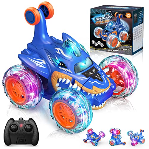 Dislocati Ferngesteuertes Auto, Spielzeug ab 3 4 5 6 7 8 9 10 Jahre Junge Mädchen Hai Monstertruck RC Auto - Geschenke für Kinder von Dislocati