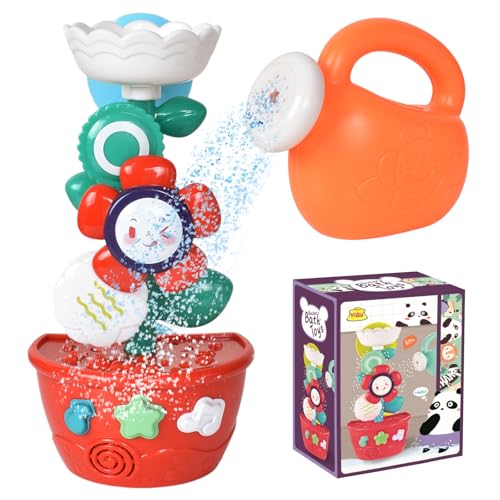 Disnace Baby Badespielzeug Wasserspielzeug Kinder Badewannen Spielzeug, Kinder Badespielzeug Bunt Badewannenspielzeug Set, Baby Saugnapf Spielzeug, Blume Und Gießkanne Badewanne Spielzeug (Alter 0-3) von Disnace