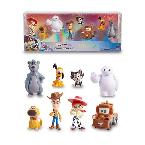 Disney 100 - Being by Your Side, Sammelspielzeug mit Disney-Charakteren, inklusive 8 verschiedenen Figuren, 100% offizielles Lizenzprodukt, 12 zum Sammeln, 3 Jahre, Berühmt (DED16900) von Disney 100