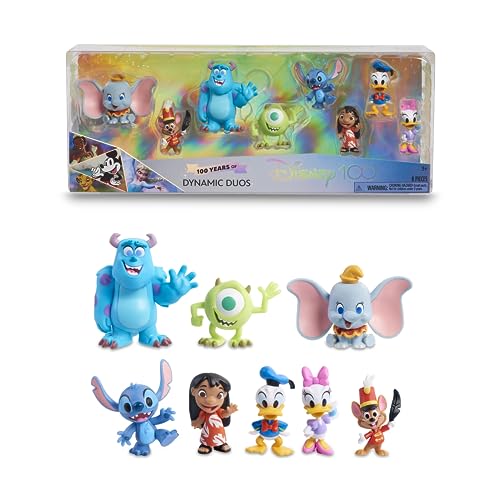 Disney 100 - Dynamic Duos Pack, Sammelspielzeug mit Disney-Charakteren, inkl. 8 verschiedenen Figuren, 100% offizielles Lizenzprodukt, 12 zum Sammeln, 3 Jahre, Berühmt (DED16300) von Disney 100