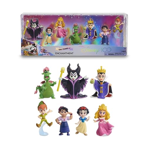 Disney 100 - Enchantment Pack, Sammelspielzeug mit Disney-Charakteren, inkl. 8 verschiedenen Figuren, 100% offizielles Lizenzprodukt, 12 zum Sammeln, 3 Jahre, Berühmt (DED16700) von Disney 100