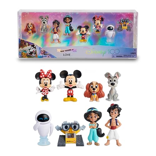 Disney 100 - Love Celebration-Pack, Sammelspielzeug mit Disney-Charakteren, enthält 8 Verschiedene Figuren, 100% offizielles Lizenzprodukt, 12 zum Sammeln, 3 Jahre, Berühmt (DED16100) von Disney 100