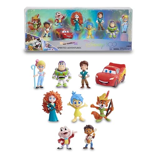 Disney 100 Spirited Adventures, Sammelspielzeug mit Disney-Charakteren, enthält 8 Verschiedene Figuren, 100% offizielles Lizenzprodukt, 12 zum Sammeln, 3 Jahre, berühmt (DED16B00) von Disney 100