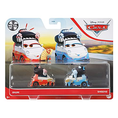 Disney Cars Toys Disney und Pixar Cars 3, Okuni & Shigeko 2er-Pack, Maßstab 1:55, Druckguss, Fan Favorite Character Vehicles for Racing and Storytelling Fun, Gift for Kids Age 3 and Older, Multi Disney Cars Toys Disney und Pixar Cars 3, Okuni & Shigeko 2er-Pack, Maßstab 1:55, Druckguss, Fan Favorite Character Vehicles for Racing and Storytelling Fun, Gift for Kids Age 3 and Older, Multi von Disney