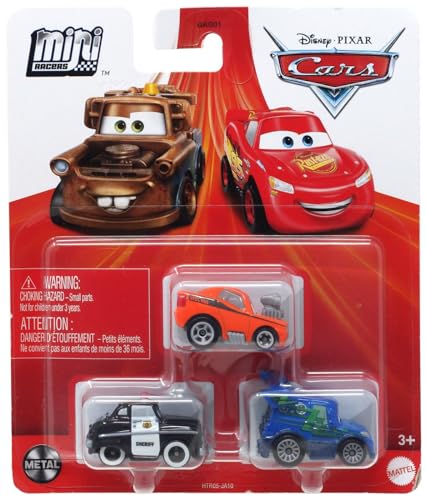 Disney Pixar Cars Mini Racers (Snot Rod - DJ - Sheriff) 3 Pack Minis Neu von Disney Cars