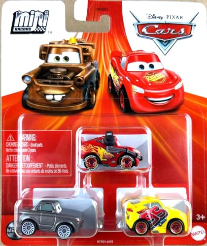 Disney Pixar Cars Mini Racers 3 Pack (Rusteze Cruz Ramirez - Sterling - Lightning McQueen with Headset) von Disney Cars