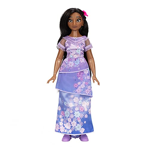 Disney Encanto Mode-Puppe Isabela 29cm, bewegliche Gelenke, ausziehbares Outfit, Schuhe, Brille, braunes Haar, für Mädchen ab 3 Jahren von Disney Encanto
