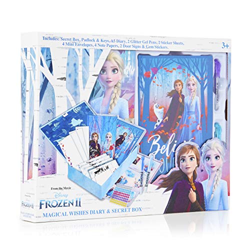 Disney Frozen 2 Journal, Tagebuch Set Kinder, Elsa Und Anna Schreibwaren Für Kinder, Madchen Schreibset, Notebook, Schreibheft Mit Schlüssel, Stempel Und Stiften Für Kinder, Mädchen Geschenke von Frozen