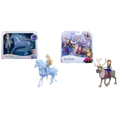 Disney Die Eiskönigin ELSA und Nokk - Bewegliche ELSA-Puppe & königin Anna & Sven - Puppe und Tierfigur von Disney Frozen