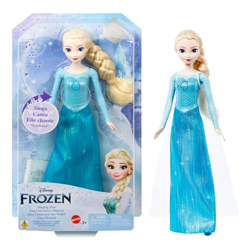 Disney Die Eiskönigin Elsa Puppe, Die Eiskönigin Puppe, kämmbare blonde Haare, beweglich, ausziehbare Schuhe, Disney Geschenke, Spielzeug ab 3 Jahre, HLW47 von Frozen