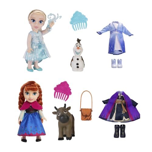 Disney Frozen ELSA & Anna Extra Fashions Petite Geschenkset von Jakks Pacific - Offiziell lizenziert von Disney für Mädchen mit zusätzlichen Outfits von Disney Frozen