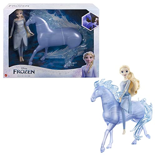 DISNEY Die Eiskönigin Elsa und Nokk - Bewegliche Elsa-Puppe, majestätische Wasserfigur Nokk, inspiriert vom Zweiten Teil, für Kinder ab 3 Jahren, HLW58 von Mattel