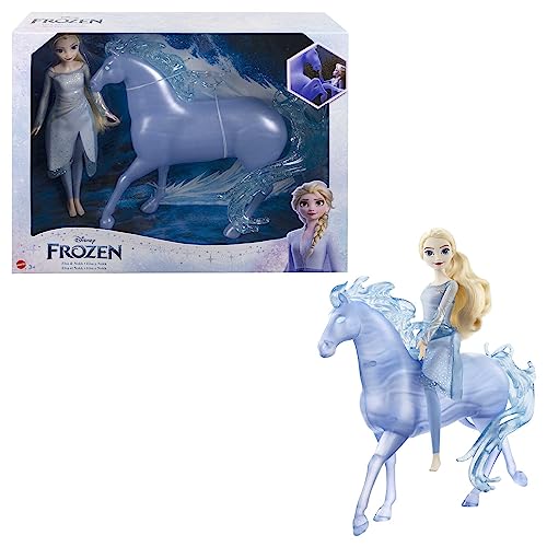 DISNEY Die Eiskönigin Elsa und Nokk - Bewegliche Elsa-Puppe, majestätische Wasserfigur Nokk, inspiriert vom Zweiten Teil, für Kinder ab 3 Jahren, HLW58 von Mattel