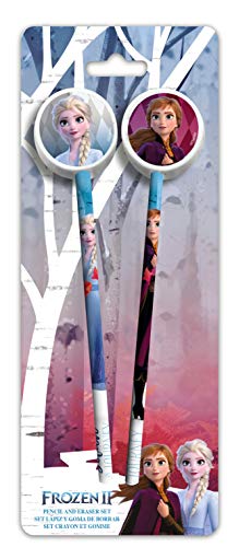 Disney Frozen Set mit 2 Bleistiften und Radiergummi (Kids WD20945) von Disney Frozen