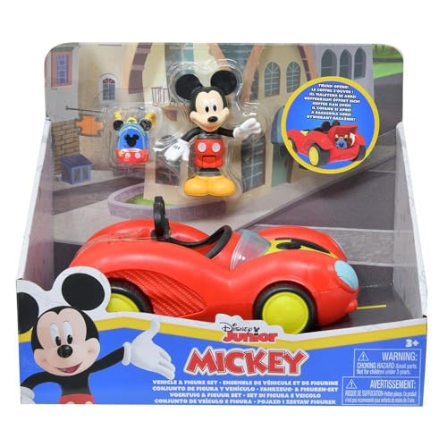 Disney Junior Mickey Mouse Set mit Fahrzeug und Figur, mit Mickey Mouse und Cabrio-Auto von Disney Junior