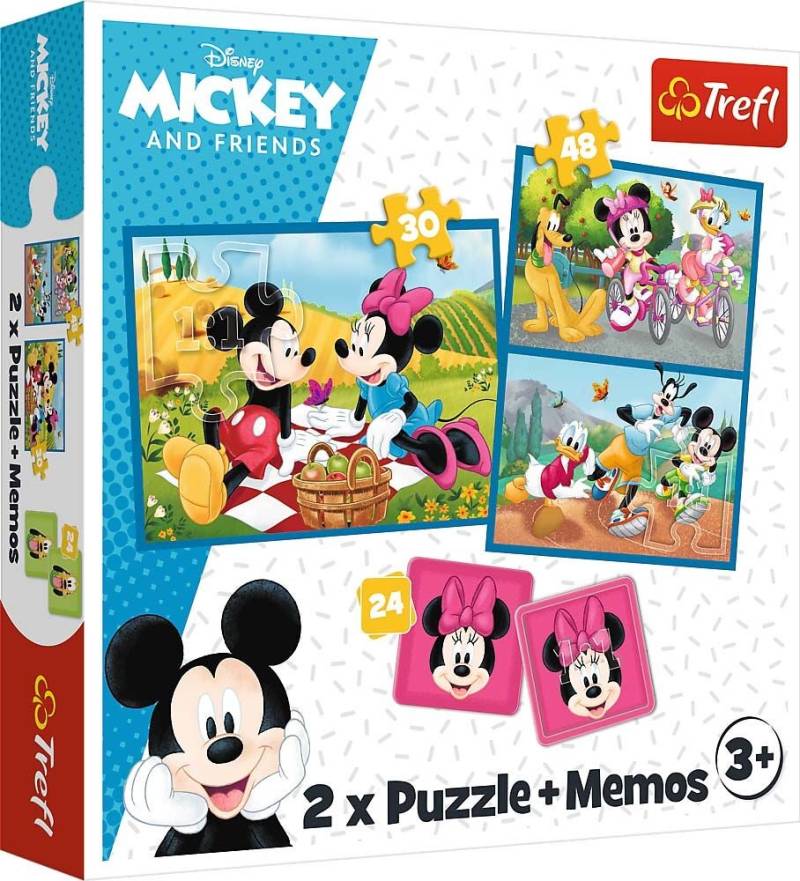 Trefl Micky Maus &  Freunde Puzzles 2-in-1 + Memo-Spiel von Disney Mickey Mouse