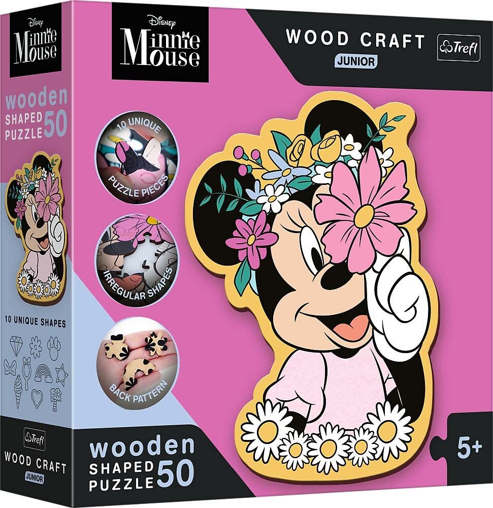 Trefl Wood Craft Junior Minnie Maus Puzzle 50 Teile von Disney Minnie Maus