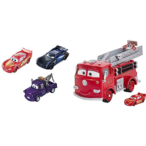 Disney Pixar Cars GPB03 - Farbwechsel Fahrzeuge 3er-Pack mit Lightning McQueen & GPH80 - Farbwechsel Red Spielset und Exklusives Lightning McQueen-Fahrzeug mit Farbwechseleffekt von Disney Pixar Cars