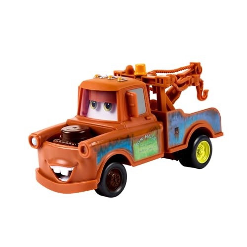 DISNEY Pixar Cars Moving Moments Mater - Spielzeugauto mit beweglichen Gesichtsausdrücken, Kunststoff-Truck, für Kinder ab 4 Jahren, HPH65 von Mattel