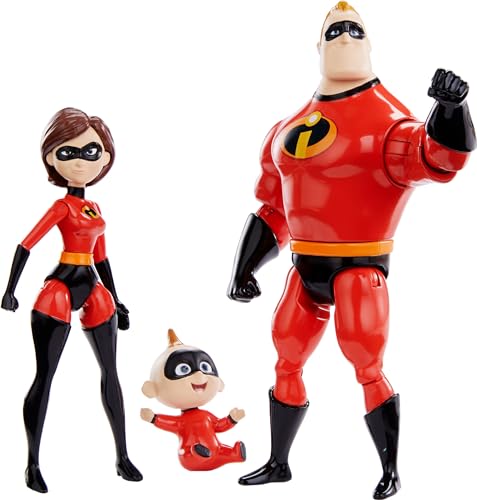 Mattel Disney und Pixar The Incredibles Storyteller Set mit 3 Actionfiguren, Super Family Collectible Toy Pack mit Mr Incredible, Elastigirl & Jack-Jack Mattel Disney und Pixar The Incredibles Storyteller Set mit 3 Actionfiguren, Super Family Collectible Toy Pack mit Mr Incredible, Elastigirl & Jack-Jack von Mattel