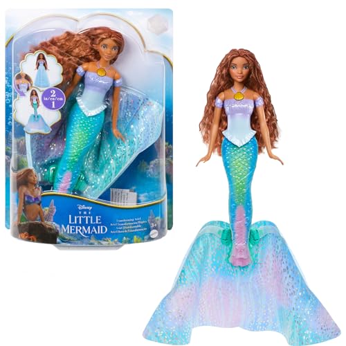 Mattel Disney Prinzessin Arielle Puppe, inspiriert vom Film The Little Mermaid, Verwandlung: Mensch-Meerjungfrau Spielzeug, beweglich, Disney Geschenke, Spielzeug ab 3 Jahre, HLX13 von Mattel