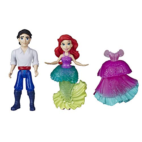 Disney Princess Ariel und Prinz Eric Sammlerstück, kleine Puppe, königliche Clips, modisches Spielzeug mit extra Kleid von Disney Princess