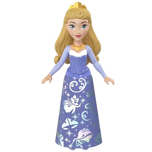Disney Princess Aurora Posable Kleine Puppe in glänzendem Outfit mit abnehmbarem Rock, inspiriert vom Film von Disney Princess