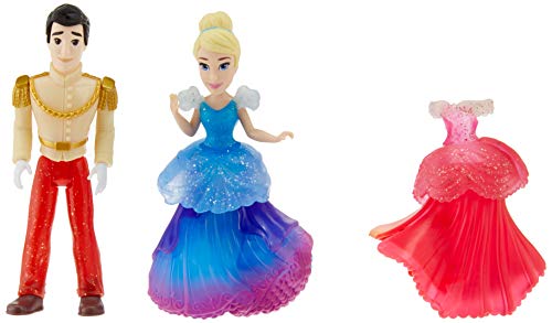 Disney Princess Cinderella und Prinz Charmante Sammlerstück, kleine Puppe, königliche Clips, modisches Spielzeug mit extra Kleid von Disney Princess