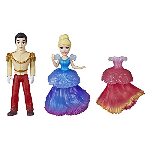 Disney Princess Cinderella und Prinz Charmante Sammlerstück, kleine Puppe, königliche Clips, modisches Spielzeug mit extra Kleid von Disney Princess