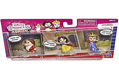 Disney Princess Comics Puppen, Snow White's Story Moments Wunsch mit böser Königin und Grumpy, 3 Sammler-Spielfiguren und Comic-Strip von Disney Princess
