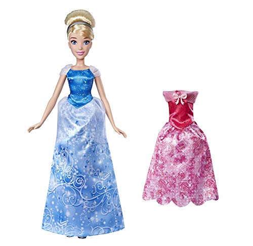 Hasbro Disney Prinzessinnen Prinzessin Kleidertraum Cinderella, Kopfschmuck, Akleidepuppe mit Zwei Outfits und EIN Paar Schuhe, ab 3 Jahren von Disney Princess