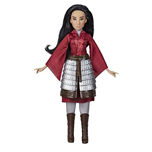 Hasbro Disney Prinzessinnen Disney Mulan Modepuppe mit Rüstungsrock, Schuhen, Hose und Oberteil, inspiriert von Disneys Realverfilmung Mulan, Spielzeug für Kinder und Sammler von Disney Princess