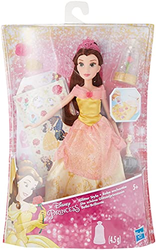 Disney Princess E5599EU4 Die schöne Glitzerprinzessin, Puppe mit Glitzer-Streuer und Zubehör, Multicolor von Disney Princess