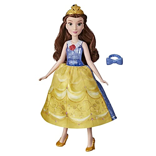 Disney Prinzessin Zauberkleid Belle, Modepuppe mit Wechselfunktion, Spielzeug für Mädchen ab 3 Jahren von Disney Princess