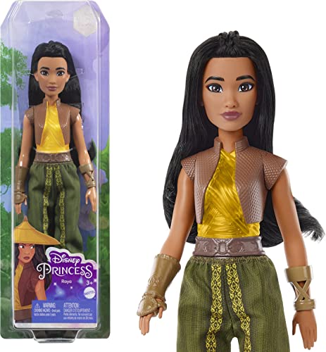 Disney-Spielzeug, bewegliche Raya-Modepuppe mit Kleidung und Zubehör, inspiriert vom Disney-Film, Geschenk für Kinder, HLX22 von Mattel