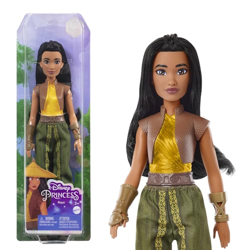 Mattel Disney-Spielzeug, bewegliche Raya-Modepuppe mit Kleidung und Zubehör, inspiriert vom Disney-Film, Geschenk für Kinder, HLX22 von Mattel