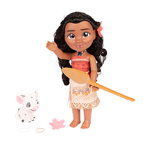 Disney Princess My Singing Friend Moana Feature Doll, 14” / 35 cm Tall Doll Sings ‘How Far I’ll Go’, Accessories Included for Added Play, Perfect for Girls Aged 3+, Mehrfarbig, 224936-4-VAI Estándar von Disney Princess