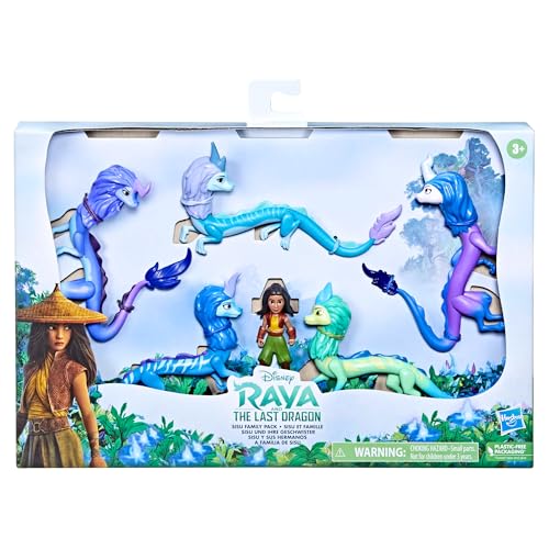 Disney Princess Raya und der letzte Drache – Familienpackung Sisu, 5 Drachen und Raya-Puppe, für Kinder ab 3 Jahren von Disney Princess